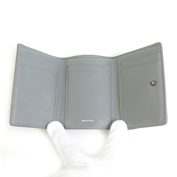 Balenciaga Tri fold Wallet Leather Gray - Picture 3 of 5